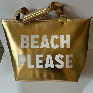 Insulated Tote Gold“ Beach Please” Double Handles by Blush